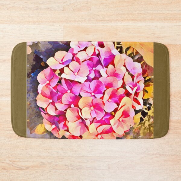 Item preview, Watercolor Impressionist Pink and Peach Hydrangea Flower Art designed and sold by BalkanBloom.