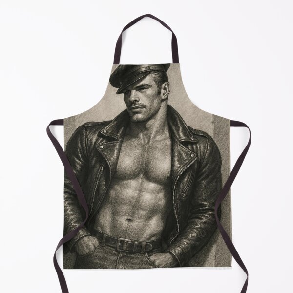 Item preview, Leather Daddy Berlin Biker Cool Tom Of Finland Tribute Charcoal Sketch Gay Pride Art Design designed and sold by ItsAKinkThing.