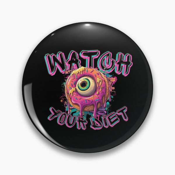 Item preview, Surreal Pastel Goth Eyeball Donut Pop Art "Watch Your Diet" designed and sold by illeN-Art-World.