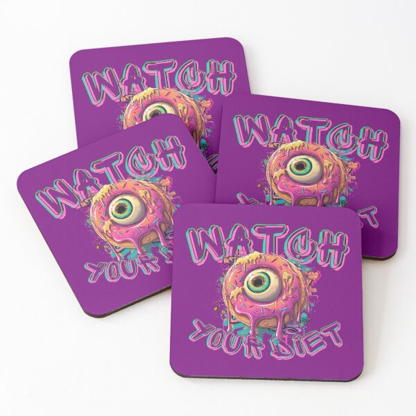 Item preview, Surreal Pastel Goth Eyeball Donut Pop Art "Watch Your Diet" designed and sold by illeN-Art-World.