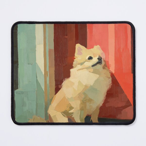 Item preview, Pomeranian at the Red Door designed and sold by ThingsCatsDo.