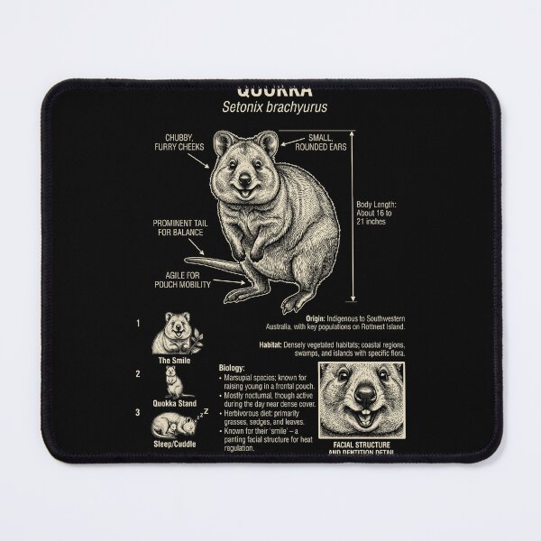 Item preview, Quokka Scientific Anatomy Biology Animal Lover designed and sold by Kimberley King Art King Art.