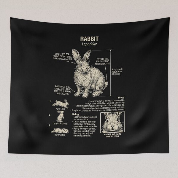 Item preview, Rabbit Scientific Anatomy Biology Animal Lover designed and sold by Kimberley King Art  King Art.