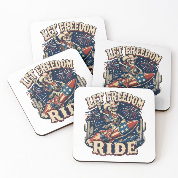 Item preview, patriotic, cowboy, skeleton, rocket, vintage,and freedom celebration. designed and sold by RaFaMidnight.