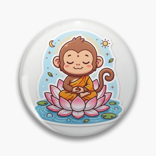 Item preview, Kawaii Monkey Buddha Chibi Sticker designed and sold by uegi.