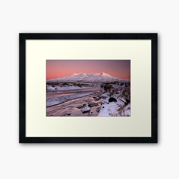 Mt Ruapehu, Sunrise. Framed Art Print