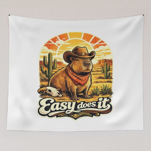 Item preview, Easy Does It Cowboy Capybara Vintage Desert designed and sold by Mr Lee.