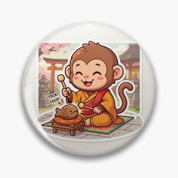 Item preview, Cute Kawaii Chibi Monkey Monk Sticker designed and sold by uegi.
