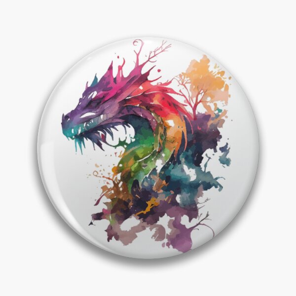 Item preview, Rainbow Watercolor Dragon | Vibrant Fantasy Creature Art designed and sold by Dyan4.