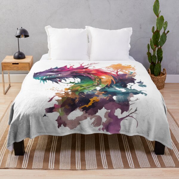 Item preview, Rainbow Watercolor Dragon | Vibrant Fantasy Creature Art designed and sold by Dyan4.