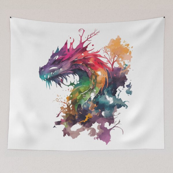 Item preview, Rainbow Watercolor Dragon | Vibrant Fantasy Creature Art designed and sold by Dyan4.