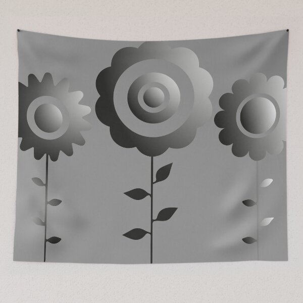 Item preview, Flowers Vibrant Greyand Black Gradient designed and sold by ZorianArt.