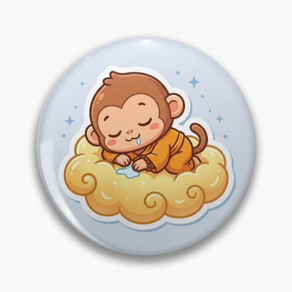 Item preview, Cute Chibi Monkey Monk Sleeping Sticker Kawaii Anime Art designed and sold by uegi.