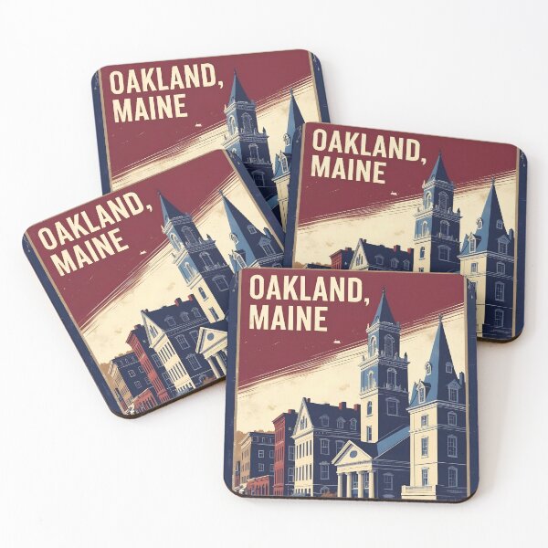 Item preview, Oakland Maine 1950s USA Vintage Travel Tourism designed and sold by TravelersGems.