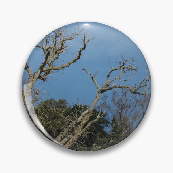 Item preview, Bare Oak Tree With Gnarled Branches Against Clear Blue Sky Over Wild Shrubland designed and sold by Nmallia.