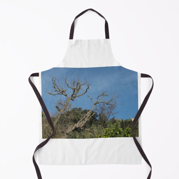 Item preview, Bare Oak Tree With Gnarled Branches Against Clear Blue Sky Over Wild Shrubland designed and sold by Nmallia.