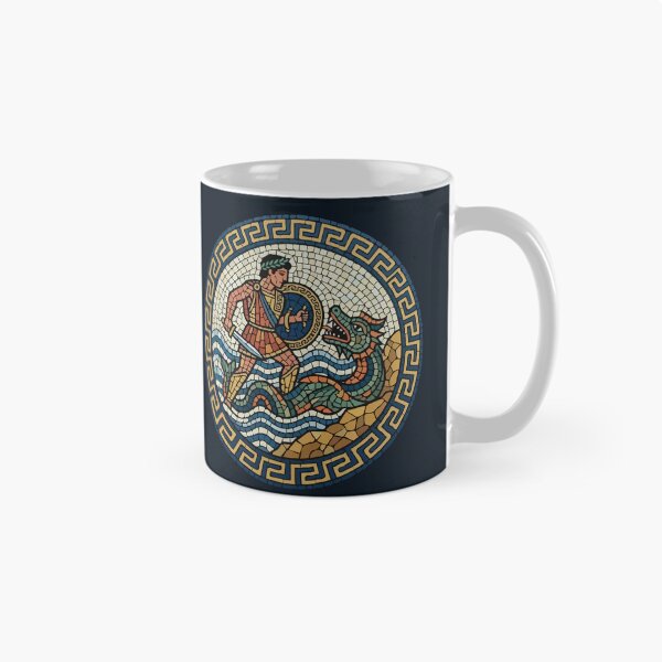 Item preview, Ancient Roman Mosaic Warrior Fighting Sea Dragon  designed and sold by Catzura.