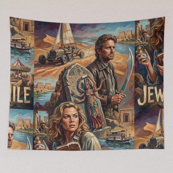 Item preview, A Quest Through Ancient Sands – The Jewel of the Nile Fine Art Print designed and sold by Art's Diner.