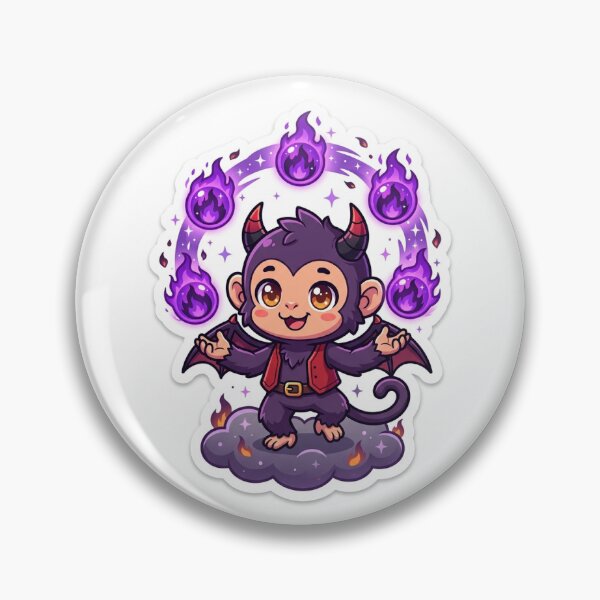 Item preview, Chibi Demon Monkey Dark Magic Anime Sticker Illustration designed and sold by uegi.
