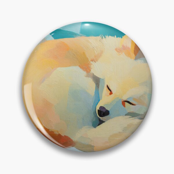 Item preview, Sleeping Pomeranian, Geometric Color Blocks designed and sold by ThingsCatsDo.