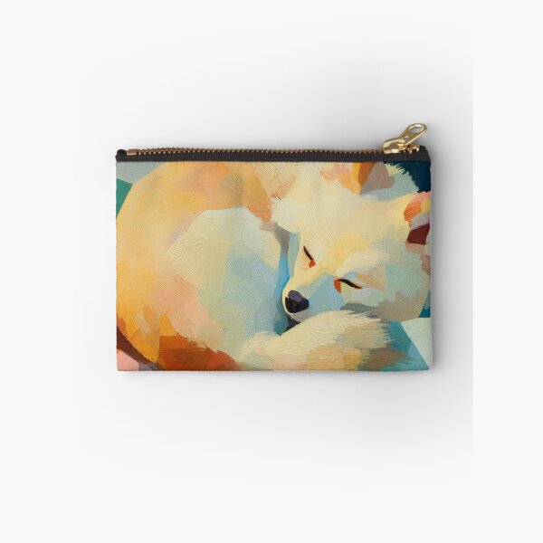 Item preview, Sleeping Pomeranian, Geometric Color Blocks designed and sold by ThingsCatsDo.