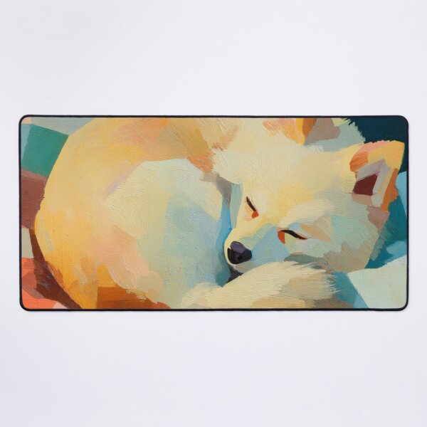 Item preview, Sleeping Pomeranian, Geometric Color Blocks designed and sold by ThingsCatsDo.