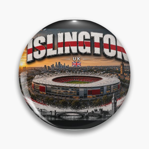 Item preview, London Borough of Islington Skyline & Iconic Stadium Art – Cinematic Twilight Edition designed and sold by globetrottergfx.