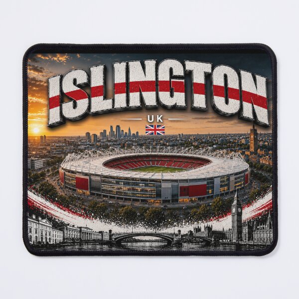Item preview, London Borough of Islington Skyline & Iconic Stadium Art – Cinematic Twilight Edition designed and sold by globetrottergfx.