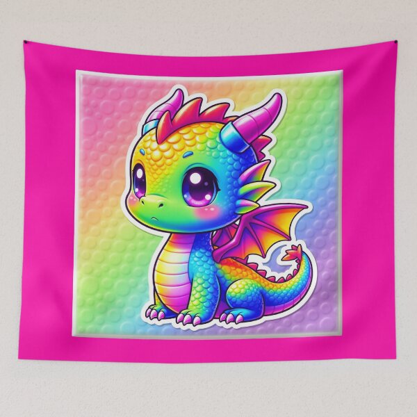 Item preview, Kawaii Colorful Dragon Art designed and sold by krazzyremo.