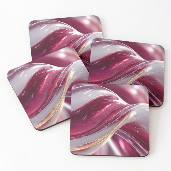 Item preview, Pink Glossy Liquid Swirl Abstract with Flowing Glass Waves designed and sold by daila70.
