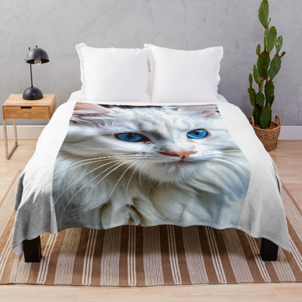 Item preview, Animals - White Persian Cat with Blue Eyes, Serene Portrait designed and sold by DoodyPets.