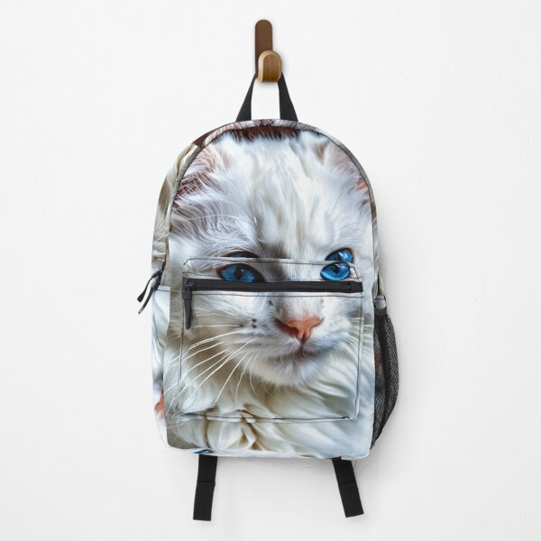 Item preview, Animals - White Persian Cat with Blue Eyes, Serene Portrait designed and sold by DoodyPets.