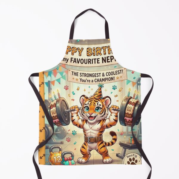 Item preview, Tiger Gym Birthday Card Nephew Kawaii Tiger Weightlifting Funny Birthday Gift designed and sold by NeoTigLuna.