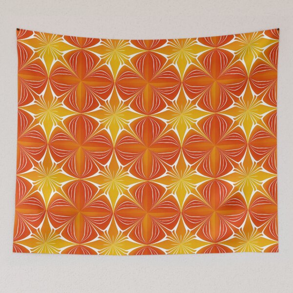 Item preview, Retro Orange and Red Geometric Star Pattern designed and sold by SahmatArt.