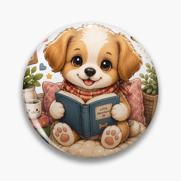Item preview, Book Time Cute Puppy Sticker designed and sold by happyhub786.