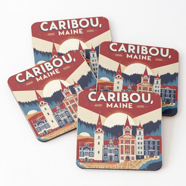 Item preview, Caribou Maine 1950s USA Vintage Travel Tourism designed and sold by TravelersGems.