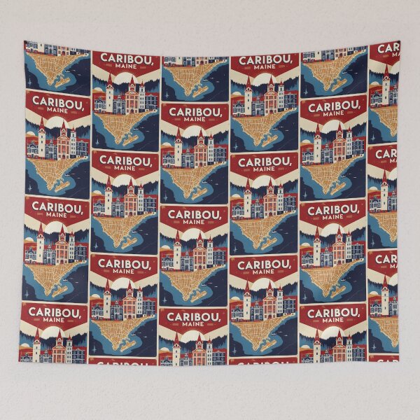 Item preview, Caribou Maine 1950s USA Vintage Travel Tourism designed and sold by TravelersGems.