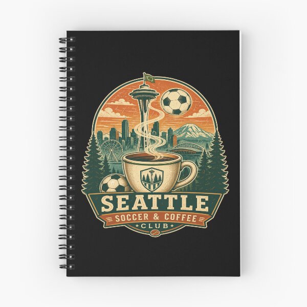 Item preview, Seattle Soccer & Coffee Club Retro Travel Shirt | Space Needle Coffee Soccer Ball Seattle designed and sold by Globalcitytees.