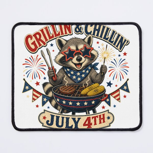 Item preview, Grillin' & Chillin' – July 4th BBQ Raccoon designed and sold by RaFaMidnight.