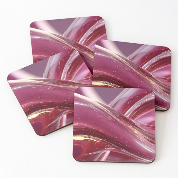 Item preview, Pink Liquid Glass Abstract with Glossy Fluid Waves designed and sold by daila70.