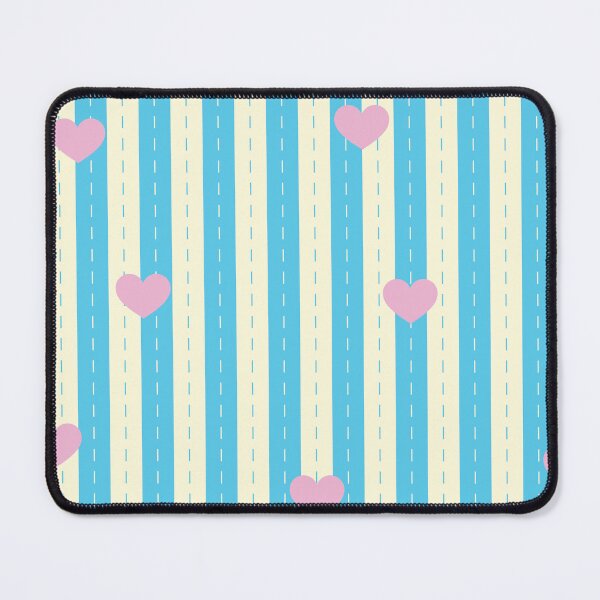 Item preview, Pastel Pink Hearts on Blue Striped Seamless Pattern designed and sold by foudart.