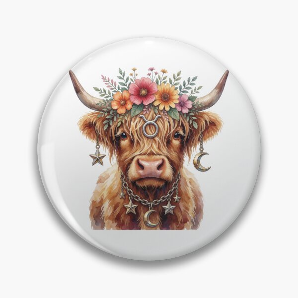 Item preview, Taurus Zodiac Sticker | Highland Cow Astrology Art designed and sold by AillustriaAK.