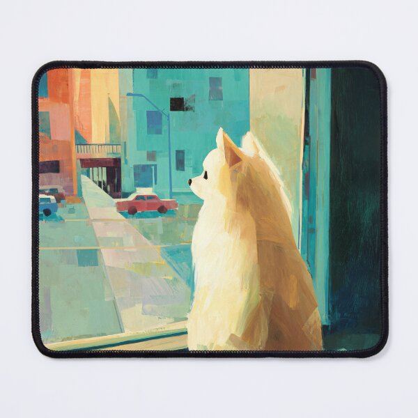 Item preview, Pomeranian Watching the City, Window View designed and sold by ThingsCatsDo.