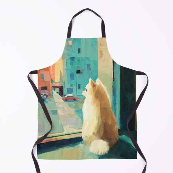Item preview, Pomeranian Watching the City, Window View designed and sold by ThingsCatsDo.