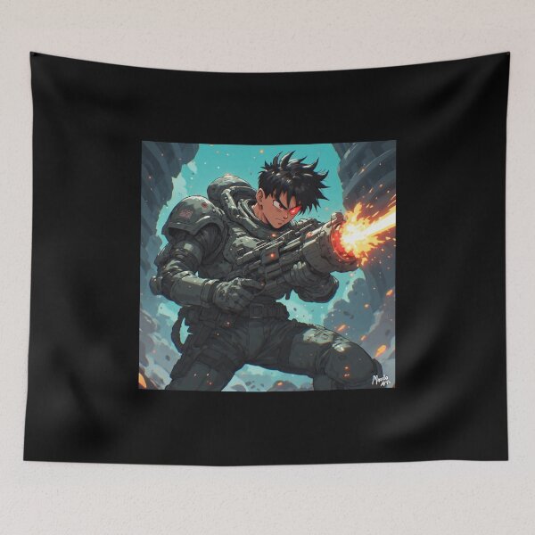 Item preview, Hicks Saiyan Warrior - Retro Anime Sci-Fi designed and sold by Mavila Forge.