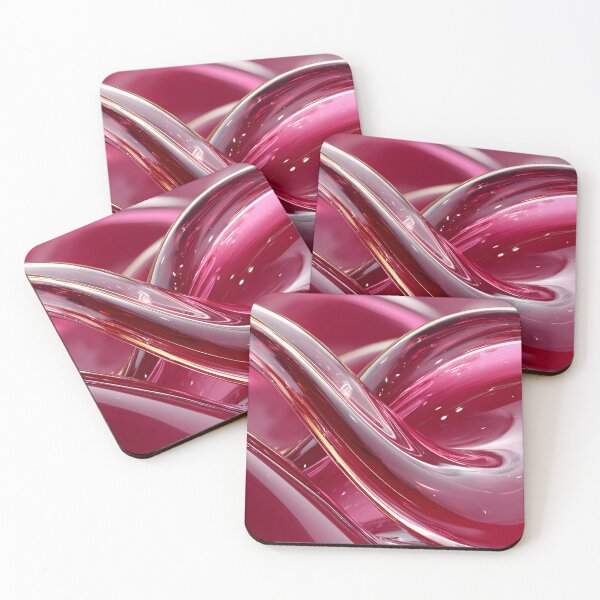 Item preview, Rich Pink Liquid Glass Abstract with Glossy Fluid Waves designed and sold by daila70.