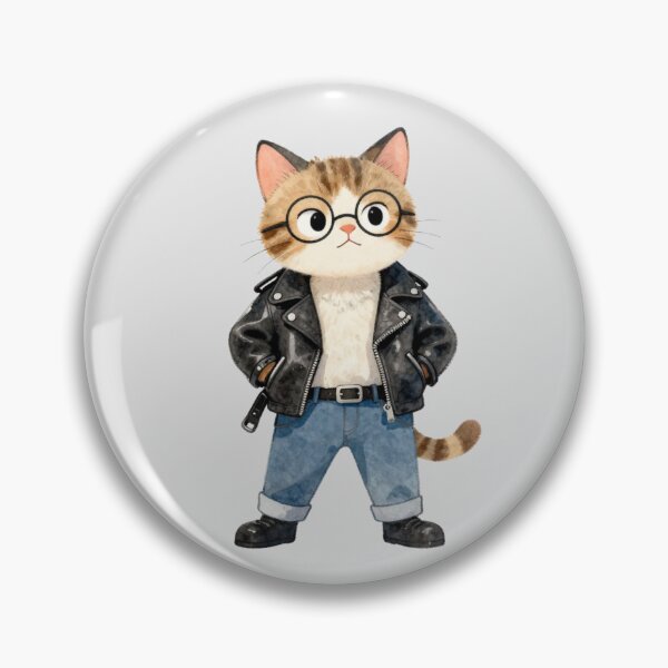 Item preview, Cute Rebel Cat in Leather Jacket designed and sold by Violet-Forge.