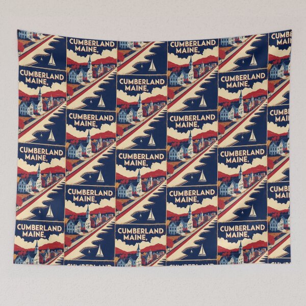 Item preview, Cumberland Maine 1950s USA Vintage Travel Tourism designed and sold by TravelersGems.