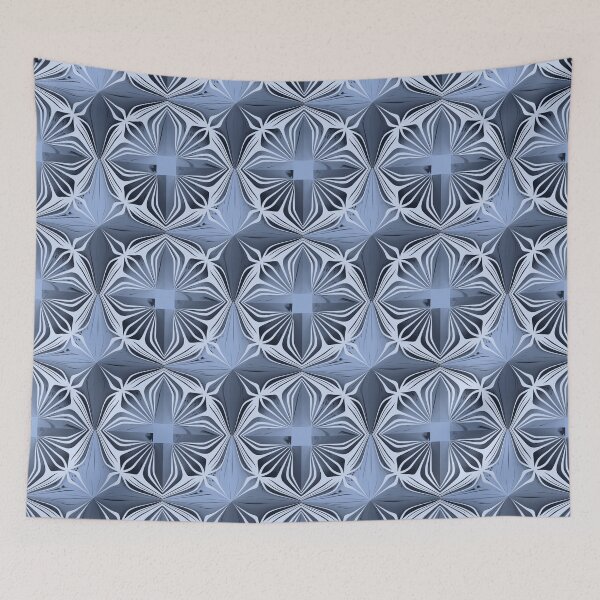 Item preview, Blue Geometric Mandala Seamless Pattern designed and sold by SahmatArt.