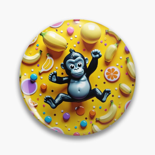 Item preview, Chibi Gorilla Banana Pop 3D designed and sold by krazzyremo.